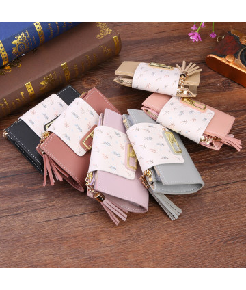 Mode Portefeuilles Femmes Tassel Short Wallet pour Femme Mini Coin Purse Dames Clutch Petit Portefeuille Femelle Pu Leather Card